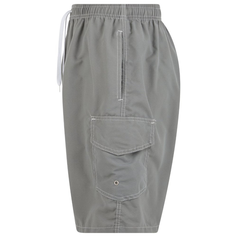 Men Swim Shorts, Swimming Trunks, 3 Pocket Cargo Swimwear, Olive - Picture 4 of 7